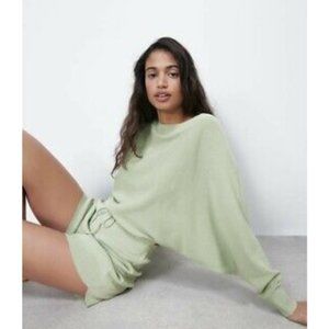 Zara Soft knit crop top with dolman sleeves